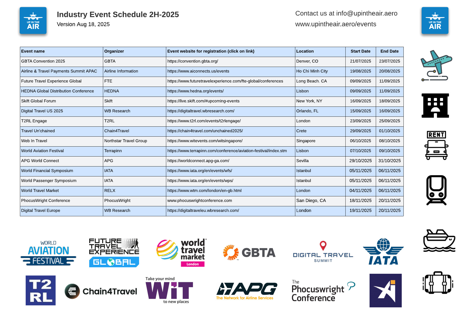 Events Schedule - 2H25