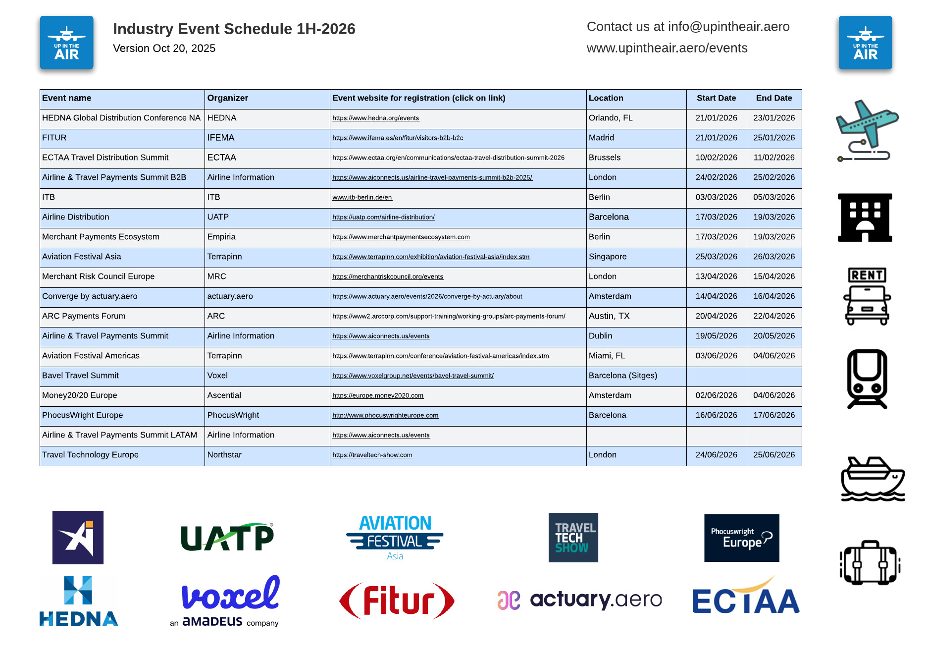 Events Schedule - 1H26